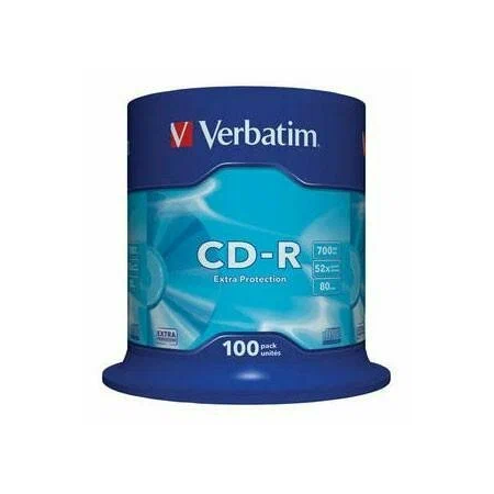 Диск CD-R Verbatim 700Mb 52x Cake Box (100шт) (43411), фото 