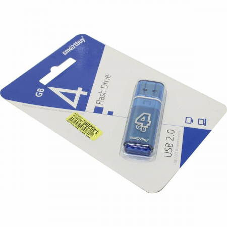Флеш Диск Smartbuy 4Gb USB Drive  Glossy series Blue (SB4GBGS-B), фото 