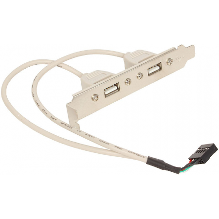 Планка в сист блок на 2 USB2,0, Gembird, CCUSBRECEPTACLE, 10pin, фото 