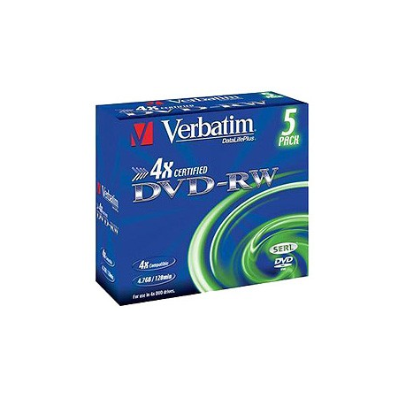 DVD-RW Verbatim 4.7Gb 4x Jewel case (5шт/уп) (43285), фото 