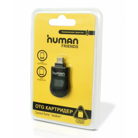 Кардридер OTG Human Friends Speed Rate Walker Black, USB 2.0, фото 