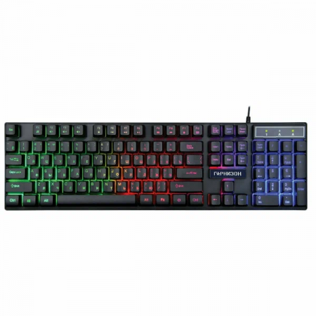 Клавиатура игровая Гарнизон GK-200GL, подсветка, USB, черный, антифантомные и "механизированные" кла, фото 