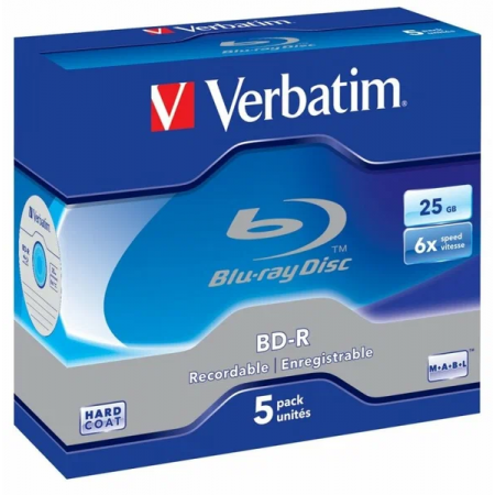 Оптический диск BD-R VERBATIM 25Гб 6x, 10шт., 43804, cake box, printable, фото 