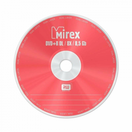 Диск DVD+R Mirex 8.5 Gb, 8x, Cake Box (10), Ink Printable, Dual Layer (10/300), фото 