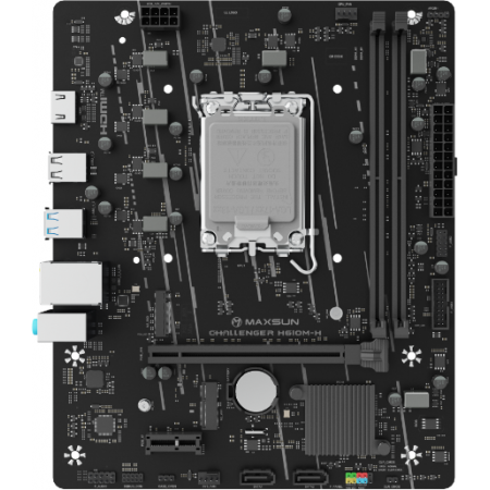 Материнская плата Maxsun MS-Challenger H610M-H WIFI H610, LGA1700, 2*DDR4, 1*PCIEx16, 1*PCIEx1, 1*M.2, 4*USB3.2Gen1, 6*USB2.0, 2*SATA3.0, 1G, HDMI, M-ATX, RTL, фото 