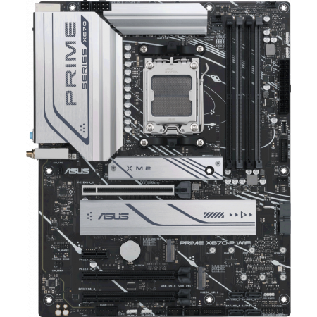 Материнская плата ASUS PRIME X670-P WIFI, AM5, AMD X670, 4xDDR5, 6xSATA, 3xM.2 PCIe 5.0 x4, 1xPCI-E 4.0 x16, 2xPCI-E 4.0 x4, 1xPCI-E x1, 1xHDMI, 1xDP, 1xUSB-C 3.2 Gen 2x2, 3xUSB 3.2 Gen 2, 4xUSB 3.2 Gen 1, 1x 2.5Gb LAN, 3x3.5 мм, 7.1, ATX, фото 