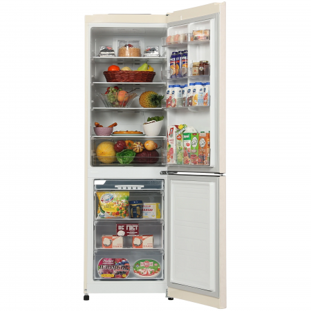 Холодильник с морозильником LG GA-B419SEUL бежевый, фото , изображение 3