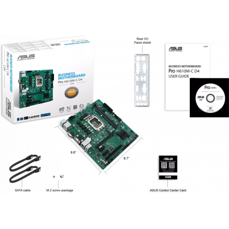 Материнская плата ASUS PRO H610M-C D4-CSM, LGA1700, B610, 2*DDR4, DP, D-Sub, HDMIx1, SATA3 + RAID, Audio, Gb LAN, USB 3.2*6, USB 2.0*6, COM port, mATX, фото , изображение 5