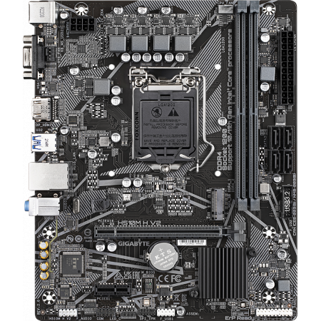 Материнская плата Gigabyte H510M H V2 2.0 Soc-1200 Intel Q470 2xDDR4 mATX AC`97 8ch(7.1) GbLAN+VGA+HDMI, фото 