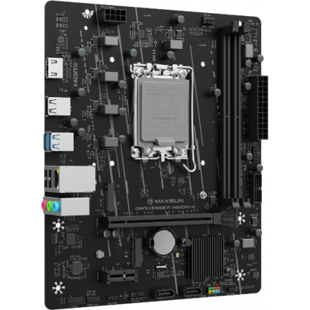 Материнская плата Maxsun MS-Challenger H610M-H WIFI H610, LGA1700, 2*DDR4, 1*PCIEx16, 1*PCIEx1, 1*M.2, 4*USB3.2Gen1, 6*USB2.0, 2*SATA3.0, 1G, HDMI, M-ATX, RTL, фото , изображение 2
