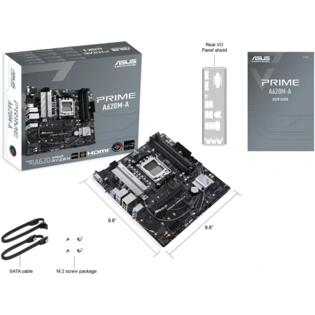 Материнская плата Asus PRIME A620M-A-CSM SocketAM5 AMD A620 4xDDR5 mATX AC`97 8ch(7.1) GbLAN RAID+VGA+HDMI+DP, фото , изображение 4