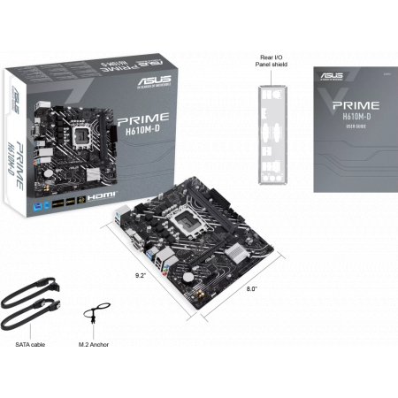 Материнская плата Asus PRIME H610M-D D4 Soc-1700 Intel H610 2xDDR4 mATX AC`97 8ch(7.1) GbLAN+VGA+HDMI, фото , изображение 5