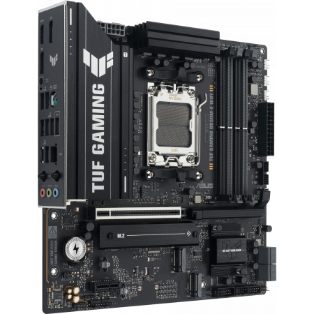 Материнская плата ASUS TUF GAMING B850M-E WIFI, AM5, AMD B850, 4xDDR5, 4xSATA, 3xM.2, 1xPCIe 5.0 x16, 1xPCIe 4.0 x16, 1xPCIe 3.0 x1, 1xHDMI (v2.1), 2xDP (v1.4), 1x2.5Gb LAN, Wi-Fi 6E, Bluetooth 5.3, 1xUSB-C 10Gbps, 2xUSB-A 10Gbps, 2xUSB-A 5Gbps, 4xUSB-A 2, фото , изображение 2 Материнская плата ASUS TUF GAMING B850M-E WIFI, AM5, AMD B850, 4xDDR5, 4xSATA, 3xM.2, 1xPCIe 5.0 x16, 1xPCIe 4.0 x16, 1xPCIe 3.0 x1, 1xHDMI (v2.1), 2xDP (v1.4), 1x2.5Gb LAN, Wi-Fi 6E, Bluetooth 5.3, 1xUSB-C 10Gbps, 2xUSB-A 10Gbps, 2xUSB-A 5Gbps, 4xUSB-A 2, фото , изображение 2