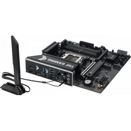 Материнская плата ASUS TUF GAMING B850M-E WIFI, AM5, AMD B850, 4xDDR5, 4xSATA, 3xM.2, 1xPCIe 5.0 x16, 1xPCIe 4.0 x16, 1xPCIe 3.0 x1, 1xHDMI (v2.1), 2xDP (v1.4), 1x2.5Gb LAN, Wi-Fi 6E, Bluetooth 5.3, 1xUSB-C 10Gbps, 2xUSB-A 10Gbps, 2xUSB-A 5Gbps, 4xUSB-A 2, фото , изображение 6 Материнская плата ASUS TUF GAMING B850M-E WIFI, AM5, AMD B850, 4xDDR5, 4xSATA, 3xM.2, 1xPCIe 5.0 x16, 1xPCIe 4.0 x16, 1xPCIe 3.0 x1, 1xHDMI (v2.1), 2xDP (v1.4), 1x2.5Gb LAN, Wi-Fi 6E, Bluetooth 5.3, 1xUSB-C 10Gbps, 2xUSB-A 10Gbps, 2xUSB-A 5Gbps, 4xUSB-A 2, фото , изображение 6
