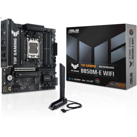 Материнская плата ASUS TUF GAMING B850M-E WIFI, AM5, AMD B850, 4xDDR5, 4xSATA, 3xM.2, 1xPCIe 5.0 x16, 1xPCIe 4.0 x16, 1xPCIe 3.0 x1, 1xHDMI (v2.1), 2xDP (v1.4), 1x2.5Gb LAN, Wi-Fi 6E, Bluetooth 5.3, 1xUSB-C 10Gbps, 2xUSB-A 10Gbps, 2xUSB-A 5Gbps, 4xUSB-A 2, фото , изображение 7 Материнская плата ASUS TUF GAMING B850M-E WIFI, AM5, AMD B850, 4xDDR5, 4xSATA, 3xM.2, 1xPCIe 5.0 x16, 1xPCIe 4.0 x16, 1xPCIe 3.0 x1, 1xHDMI (v2.1), 2xDP (v1.4), 1x2.5Gb LAN, Wi-Fi 6E, Bluetooth 5.3, 1xUSB-C 10Gbps, 2xUSB-A 10Gbps, 2xUSB-A 5Gbps, 4xUSB-A 2, фото , изображение 7