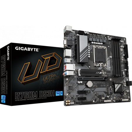 Материнская плата Gigabyte B760M DS3H AX DDR4 Soc-1700 Intel B760 4xDDR4 mATX AC`97 8ch(7.1) 2.5Gg RAID+HDMI+DP, фото , изображение 5