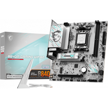 Материнская плата MSI B840M GAMING PLUS WIFI6E SocketAM5 AMD B840 4xDDR5 mATX AC`97 8ch(7.1) 2.5Gg RAID+HDMI, фото , изображение 2