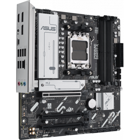 Материнская плата ASUS PRIME B840M-A-CSM, AM5, AMD B840, 4xDDR5, 4xSATA, 3xM.2, 1xPCI-E 4.0 x16, 2xPCI-E 3.0 x16, 1xRealtek 2.5Gb LAN, 2xUSB-A 10Gbps, 1xUSB-C 5Gbps, 4xUSB-A 2.0, 3x3.5 мм, 7.1, micro-ATX, фото , изображение 2 Материнская плата ASUS PRIME B840M-A-CSM, AM5, AMD B840, 4xDDR5, 4xSATA, 3xM.2, 1xPCI-E 4.0 x16, 2xPCI-E 3.0 x16, 1xRealtek 2.5Gb LAN, 2xUSB-A 10Gbps, 1xUSB-C 5Gbps, 4xUSB-A 2.0, 3x3.5 мм, 7.1, micro-ATX, фото , изображение 2