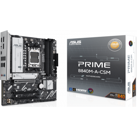 Материнская плата ASUS PRIME B840M-A-CSM, AM5, AMD B840, 4xDDR5, 4xSATA, 3xM.2, 1xPCI-E 4.0 x16, 2xPCI-E 3.0 x16, 1xRealtek 2.5Gb LAN, 2xUSB-A 10Gbps, 1xUSB-C 5Gbps, 4xUSB-A 2.0, 3x3.5 мм, 7.1, micro-ATX, фото , изображение 5 Материнская плата ASUS PRIME B840M-A-CSM, AM5, AMD B840, 4xDDR5, 4xSATA, 3xM.2, 1xPCI-E 4.0 x16, 2xPCI-E 3.0 x16, 1xRealtek 2.5Gb LAN, 2xUSB-A 10Gbps, 1xUSB-C 5Gbps, 4xUSB-A 2.0, 3x3.5 мм, 7.1, micro-ATX, фото , изображение 5