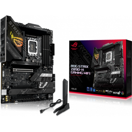 Материнская плата ASUS ROG STRIX Z890-H GAMING WIFI, LGA1851, Intel Z890, 4xDDR5, 4xSATA, 4xM.2, 1xPCIe 5.0 x16, 2xPCIe 4.0 x16, 1xDP, 1xHDMI, 1x5Gb LAN, Wi-Fi 7, 2xUSB 2.0, 4xUSB 3.2 Gen 1, 4xUSB 3.2 Gen 2, 2xUSB 3.2 Gen 2x2, 1xUSB-C, 1xS/PDIF, 2x3.5 мм,, фото , изображение 8 Материнская плата ASUS ROG STRIX Z890-H GAMING WIFI, LGA1851, Intel Z890, 4xDDR5, 4xSATA, 4xM.2, 1xPCIe 5.0 x16, 2xPCIe 4.0 x16, 1xDP, 1xHDMI, 1x5Gb LAN, Wi-Fi 7, 2xUSB 2.0, 4xUSB 3.2 Gen 1, 4xUSB 3.2 Gen 2, 2xUSB 3.2 Gen 2x2, 1xUSB-C, 1xS/PDIF, 2x3.5 мм,, фото , изображение 8