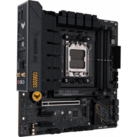 Материнская плата ASUS TUF GAMING B650M-E WIFI, AM5, AMD B650, 4xDDR5, 4xSATA, 2xM.2, 1xPCI-E 4.0 x16, 2xPCI-E x1, 2xDP, 1xHDMI, 1x 2.5Gb LAN, 1xUSB-A 3.2 Gen 2, 2xUSB-A 3.2 Gen 1, 4xUSB 2.0, 1xUSB-C 3.2 Gen 2, 3x3.5 мм, 7.1, Micro-ATX, фото , изображение 2 Материнская плата ASUS TUF GAMING B650M-E WIFI, AM5, AMD B650, 4xDDR5, 4xSATA, 2xM.2, 1xPCI-E 4.0 x16, 2xPCI-E x1, 2xDP, 1xHDMI, 1x 2.5Gb LAN, 1xUSB-A 3.2 Gen 2, 2xUSB-A 3.2 Gen 1, 4xUSB 2.0, 1xUSB-C 3.2 Gen 2, 3x3.5 мм, 7.1, Micro-ATX, фото , изображение 2