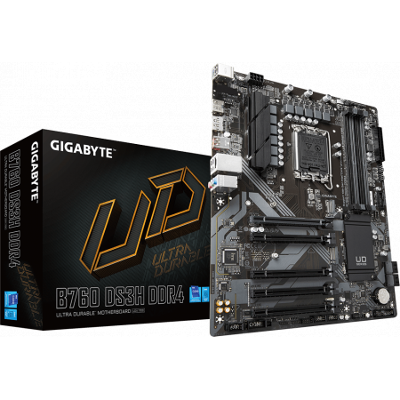 Материнская плата Gigabyte B760M DS3H DDR4, LGA 1700, Intel B760, 4xDDR4, 4xSATA, 2xM.2, 1xPCIe 4.0 x16, 2xPCIe x1, 1xHDMI, 1xDP, 1xVGA, 1x 2.5Gb LAN, 3xUSB-A 3.2 Gen 1, 1xUSB-C 3.2 Gen 2, 2xUSB-A 2.0, 3x3.5 мм, 7.1, mATX, фото , изображение 5