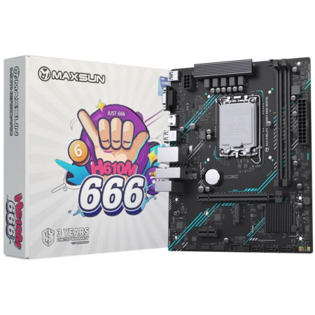 Материнская плата Maxsun H610M 666 WIFI6 D5, LGA 1700, Intel H610, 2xDDR5, 4xSATA, 1xM.2, 1xPCI-E 4.0 x16, 1xPCI-E x1, 1xHDMI, 1xDP, 1x 1Gb LAN, 3xUSB 2.0, 4xUSB 3.0, 5.1, mATX, фото , изображение 6 Материнская плата Maxsun H610M 666 WIFI6 D5, LGA 1700, Intel H610, 2xDDR5, 4xSATA, 1xM.2, 1xPCI-E 4.0 x16, 1xPCI-E x1, 1xHDMI, 1xDP, 1x 1Gb LAN, 3xUSB 2.0, 4xUSB 3.0, 5.1, mATX, фото , изображение 6