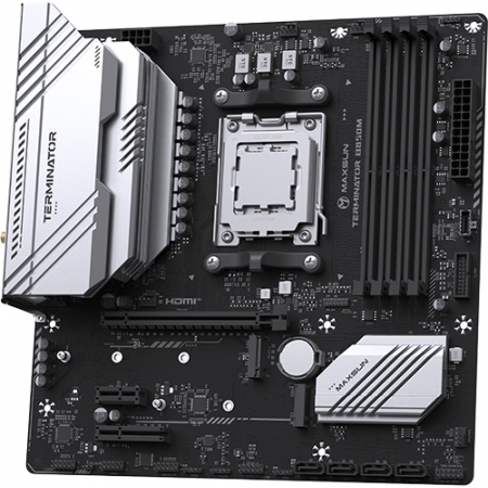 Материнская плата MAXSUN MS-Terminator B850M WIFI, AM5, B850, 4*DDR5, 4*SATA 3.0, 2*M.2, USB 3.2, USB 2.0, Type-C, 1*PCIE 16, 1*PCIE 4, 1*PCIE 1, HDMI+DP, mATX, фото , изображение 3