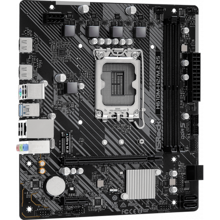 Материнская плата ASRock H610M-H2/M.2 D5, Socket 1700, Intel®H610, 2xDDR5-4800, HDMI+HDMI, 1xPCI-Ex16, 1xPCI-Ex1, 4xSATA3, 1xM.2, 8Ch Audio, GLan, (4+2)xUSB2.0, (2+2)xUSB3.2, 1xPS/2, mATX, RTL, фото , изображение 3