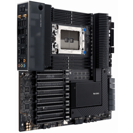 Материнская плата ASUS Pro WS WRX80E-SAGE SE WIFI, sWRX8, AMD WRX80, 8xDDR4, 8xSATA, 3xM.2, 7xPCI-E 4.0 x16, 2x 10Gb LAN, 8xUSB-A 3.2 Gen 2, 5x3.5 мм, 7.1, E-ATX, фото , изображение 2
