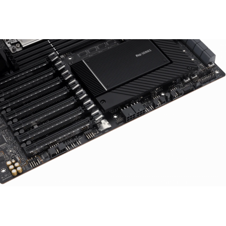 Материнская плата ASUS Pro WS WRX80E-SAGE SE WIFI, sWRX8, AMD WRX80, 8xDDR4, 8xSATA, 3xM.2, 7xPCI-E 4.0 x16, 2x 10Gb LAN, 8xUSB-A 3.2 Gen 2, 5x3.5 мм, 7.1, E-ATX, фото , изображение 12