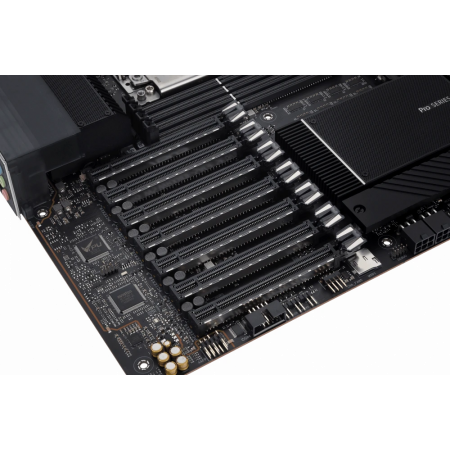 Материнская плата ASUS Pro WS WRX80E-SAGE SE WIFI, sWRX8, AMD WRX80, 8xDDR4, 8xSATA, 3xM.2, 7xPCI-E 4.0 x16, 2x 10Gb LAN, 8xUSB-A 3.2 Gen 2, 5x3.5 мм, 7.1, E-ATX, фото , изображение 8