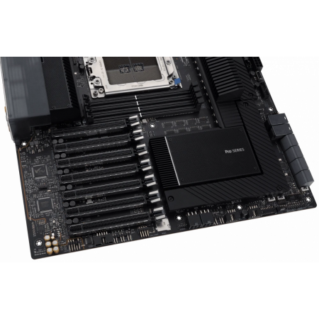 Материнская плата ASUS Pro WS WRX80E-SAGE SE WIFI, sWRX8, AMD WRX80, 8xDDR4, 8xSATA, 3xM.2, 7xPCI-E 4.0 x16, 2x 10Gb LAN, 8xUSB-A 3.2 Gen 2, 5x3.5 мм, 7.1, E-ATX, фото , изображение 9