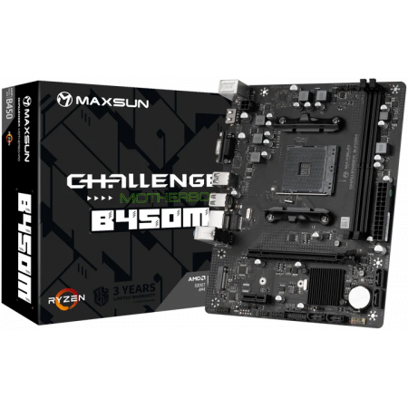 Материнская плата Maxsun MS-Challenger B450M AM4, B450, 2xDDR4, 1xPCI-E 16X1xPCI-E 1X1xM.2, Front2xUSB3.0, 2xUSB2.0, Rear2xUSB2.0, 2xUSB3.0, 4xSATA3.0, 1GLan, HDMI+VGA, mATX, RTL, фото , изображение 6