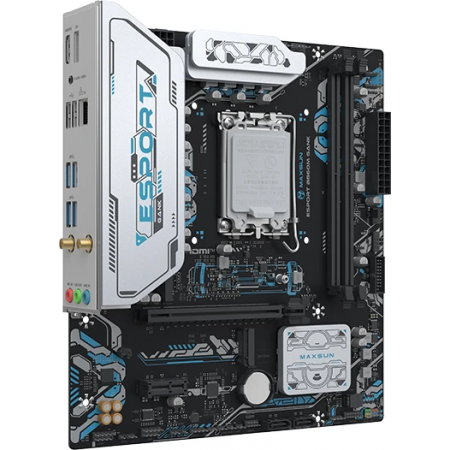 Материнская плата MAXSUN MS-eSport B860M GANK WIFI, LGA1851, B860, 2*DDR5, 2*SATA3, 2*M.2, USB 3.2, USB 2.0, 1*PCIEx16, 1*PCIex1, HDMI+DP, mATX, фото , изображение 3 Материнская плата MAXSUN MS-eSport B860M GANK WIFI, LGA1851, B860, 2*DDR5, 2*SATA3, 2*M.2, USB 3.2, USB 2.0, 1*PCIEx16, 1*PCIex1, HDMI+DP, mATX, фото , изображение 3