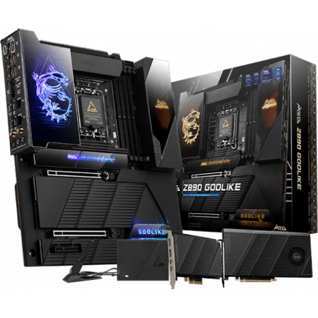 Материнская плата MSI MEG Z890 GODLIKE Z890, LGA1851, 4*DDR5, 2*PCIEx16, 1*PCIEx4, 8*M.2, 7*TypeC, 8*USB3.2Gen2, 4*USB3.2Gen1, 4*USB2.0, 4*SATA3.0, 10G, 5G, 2xType-C(DP), E-ATX, RTL, фото , изображение 5 Материнская плата MSI MEG Z890 GODLIKE Z890, LGA1851, 4*DDR5, 2*PCIEx16, 1*PCIEx4, 8*M.2, 7*TypeC, 8*USB3.2Gen2, 4*USB3.2Gen1, 4*USB2.0, 4*SATA3.0, 10G, 5G, 2xType-C(DP), E-ATX, RTL, фото , изображение 5
