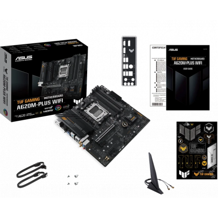 Материнская плата ASUS TUF GAMING A620M-PLUS WIFI, AM5, AMD A620, 4xDDR5, 4xSATA, 2xM.2, 1xPCIe 4.0 x16, 2xPCIe x1, 2xDP, 1xHDMI, 1x 2.5Gb LAN, 4xUSB-A 2.0, 2xUSB-A 3.2 Gen 1, 3x3.5 мм, 7.1, mATX, фото , изображение 6