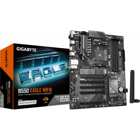 Материнская плата Gigabyte B550 EAGLE WIFI6 Soc-AM4 AMD B550 4xDDR4 ATX AC`97 8ch(7.1) GbLAN RAID+DVI+HDMI, фото , изображение 4 Материнская плата Gigabyte B550 EAGLE WIFI6 Soc-AM4 AMD B550 4xDDR4 ATX AC`97 8ch(7.1) GbLAN RAID+DVI+HDMI, фото , изображение 4
