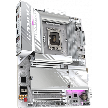 Материнская плата Gigabyte Z890 AORUS ELITE WIFI7 ICE, LGA 1851, Intel Z890, 4xDDR5, 4xSATA, 4xM.2, 1xPCI-E 5.0 x16, 2xPCI-E 4.0 x4, 1xDP, 1xUSB-C (DP), 1x 2.5Gb LAN, 4xUSB-A 2.0, 3xUSB-A 3.2 Gen 1, 2xUSB-A 3.2 Gen 2, 1xUSB-C 3.2 Gen 2 (Thunderbolt 4), 2x, фото , изображение 2