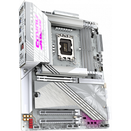 Материнская плата GIGABYTE Z890 AORUS ELITE X ICE, LGA 1851, Intel Z890, 4xDDR5, 4xSATA, 5xM.2, 1xPCI-E 5.0 x16, 1xPCI-E 4.0 x4, 1xPCI-E 4.0 x1, 1x 2.5Gb LAN, 4xUSB-A 3.2 Gen 1, 2xUSB-A 3.2 Gen 2, 4xUSB-A 2.0, 1xUSB-C (Thunderbolt 4), 2x3.5 мм, 7.1, ATX, фото , изображение 2