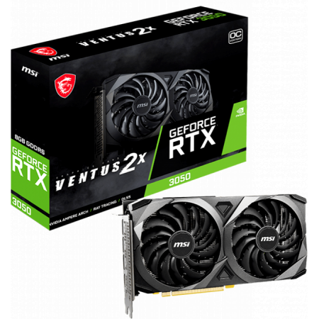 Видеокарта VGA MSI NVIDIA GeForce RTX 3050 VENTUS 2X XS 8G OC 8GB, GDDR6/128-bit, PCIe 4.0, 1xDVI-D, 1xHDMI 2.1, 1xDP, 2.3-slot, фото , изображение 5