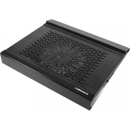 Аксессуар к ноутбуку CROWN Подставка для ноутбука CMLC-1000 black&silver ( до 15,6" 1 кулер 160мм, материал алюминий Вес 867 г Размер 339*294*49 мм), фото , изображение 2