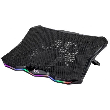 Подставка для ноутбука охлаждающая HIPER VIENTO /1 вентилятор/800 об.в мин/23 дБ/ 2xUSB2.0/ 5 углов наклона/RGB-подсветка/черный (CP-A1), фото , изображение 2