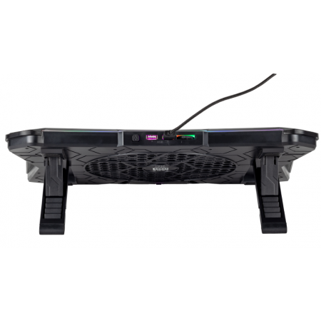 Подставка для ноутбука охлаждающая HIPER VIENTO /1 вентилятор/800 об.в мин/23 дБ/ 2xUSB2.0/ 5 углов наклона/RGB-подсветка/черный (CP-A1), фото , изображение 5