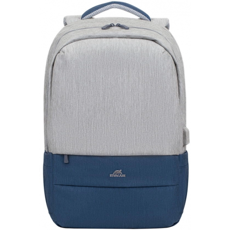 Рюкзак для ноутбука 17.3" Riva 7567 серый/темно-синий полиэстер (7567 GREY/DARK BLUE), фото , изображение 2