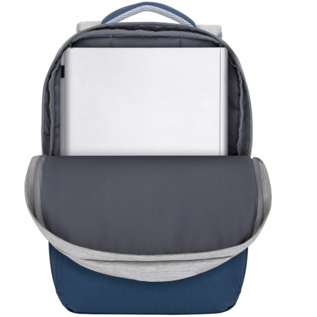 Рюкзак для ноутбука 17.3" Riva 7567 серый/темно-синий полиэстер (7567 GREY/DARK BLUE), фото , изображение 3