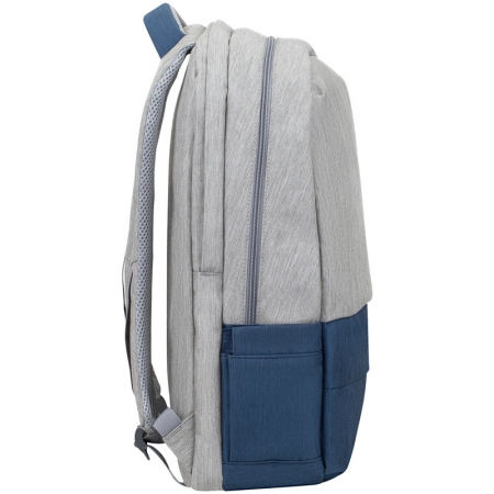 Рюкзак для ноутбука 17.3" Riva 7567 серый/темно-синий полиэстер (7567 GREY/DARK BLUE), фото , изображение 4
