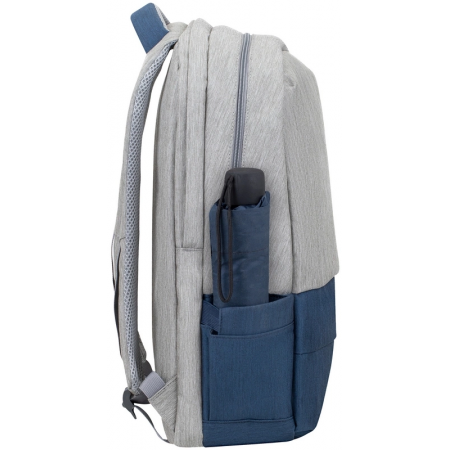 Рюкзак для ноутбука 17.3" Riva 7567 серый/темно-синий полиэстер (7567 GREY/DARK BLUE), фото , изображение 5