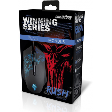 Мышь проводная игровая SMARTBUY (SBM-744G-K) RUSH черная, фото , изображение 5