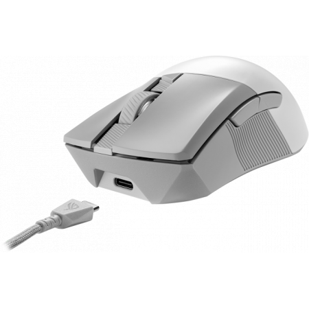 Мышь ASUS ROG GLADIUS III WL AIMPOINT, 79g, Wired, 2.4GHz RF, Bluetooth 5.1, 36K DPI sensor, 6 Programmable Buttons, White, фото , изображение 4